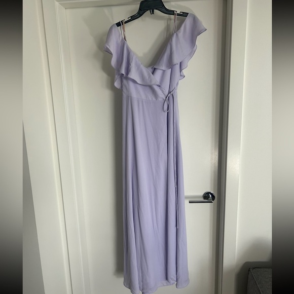 Fame and Partners Lavender Ruffle Maxi Floor Length Dress - Picture 3 of 8